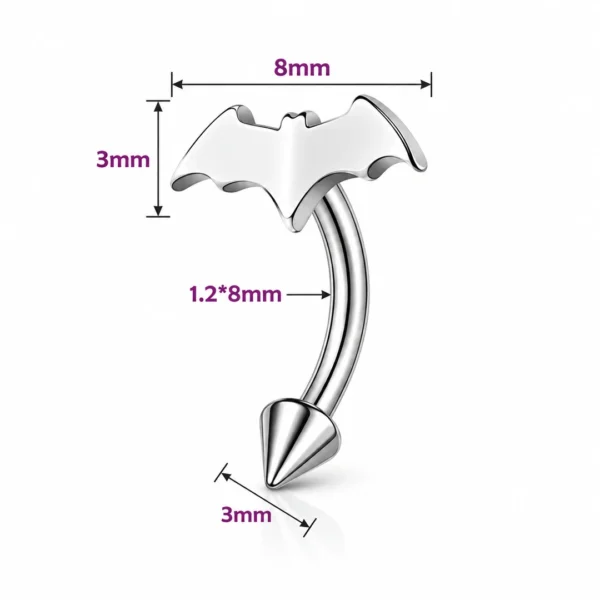 Piercing Chauve-Souris Banane 8 mm Arcade & Oreille en Acier 316L Piercing Chauve-Souris Banane 8 mm Arcade & Oreille en Acier 316L.
