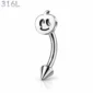 Piercing Citrouille & Pointe Conique Banane 16G Acier 316L.