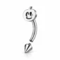 Piercing Citrouille & Pointe Conique Banane 16G Filetage Interne Acier 316L.