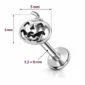 Piercing Citrouille Texturée Labret 16G Acier 316L (dimensions).