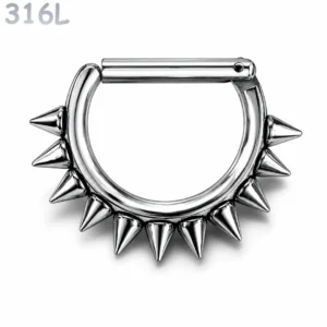 Piercing Clicker Demi-Anneau à Pointes Acier 316L.