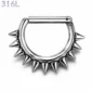 Piercing Clicker Demi-Anneau à Pointes Acier 316L.