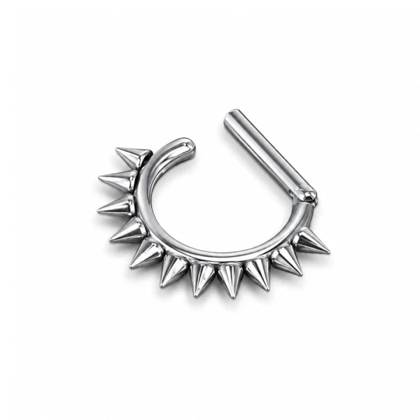 Piercing Clicker Demi-Anneau à Spikes Acier 316L Piercing Clicker Demi-Anneau à Spikes Acier 316L.