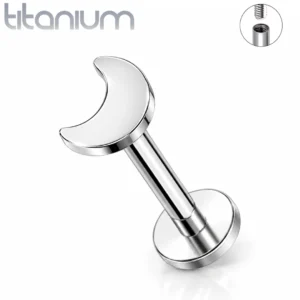 Piercing Croissant de Lune Labret 16G Titane.