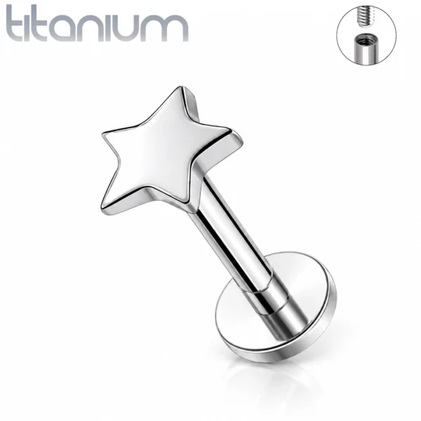 Piercing Étoile Labret 16G Titane Piercing Étoile Labret 16G Titane.