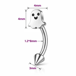 Piercing Fantôme Banane 8 mm Arcade & Oreille en Acier Chirurgical 316L.