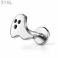 Piercing Fantôme Halloween Labret 16G Acier 316L.