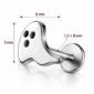 Piercing Fantôme Halloween Labret 16G Acier 316L (dimensions).