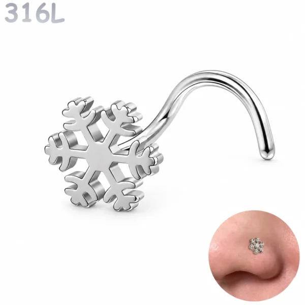Piercing Flocon de Neige pour Narine en Acier 316L.