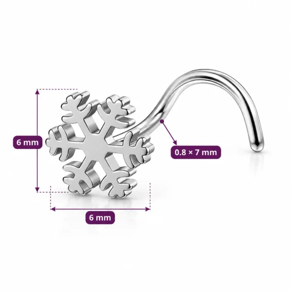 Piercing Flocon de Neige pour Narine en Acier Chirurgical 316L (dimensions) Piercing Flocon de Neige pour Narine en Acier Chirurgical 316L (dimensions).