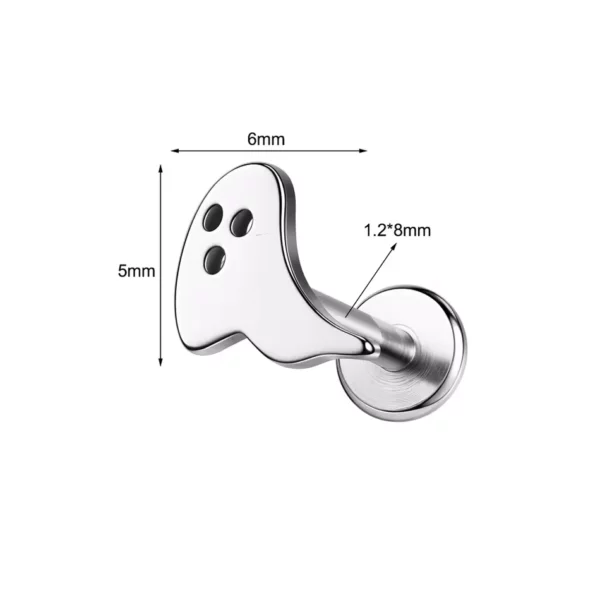 Piercing Labret Fantôme en Acier Chirurgical (dimensions) Piercing Labret Fantôme en Acier Chirurgical (dimensions).