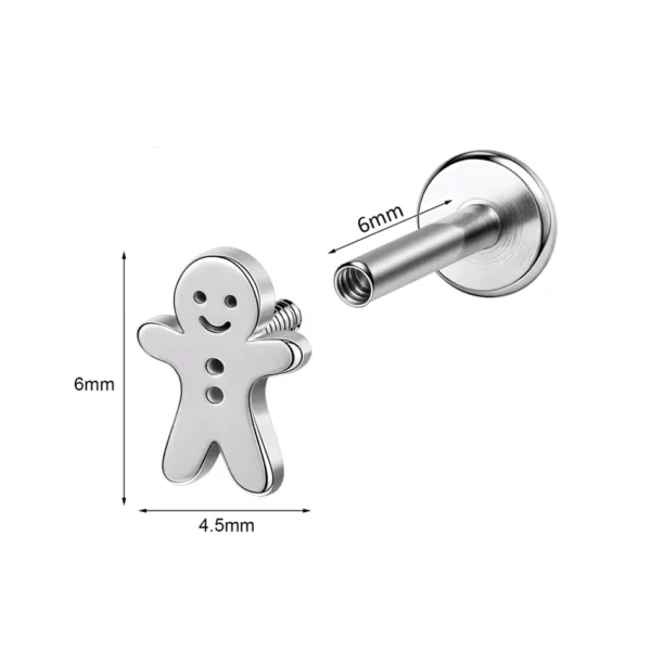 Piercing Labret Pain d’Épices en Acier (variante 6mm) Piercing Labret Pain d’Épices en Acier (variante 6mm).