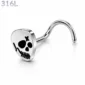 Piercing Narine Tête de Mort Narquoise Acier 316L.