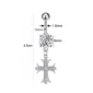 Piercing Nombril Croix Gothique en Titane et Zircons (dimensions).