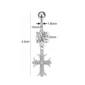 Piercing Nombril Croix Majestueuse Pavée de Zirconiums (dimensions).
