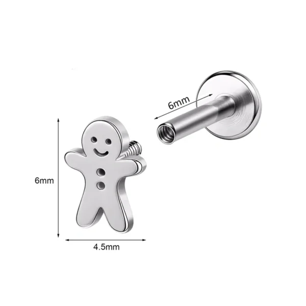 Piercing Pain d’Épices Labret 16G 6 mm en Acier Chirurgical 316L Piercing Pain d’Épices Labret 16G 6 mm en Acier Chirurgical 316L.