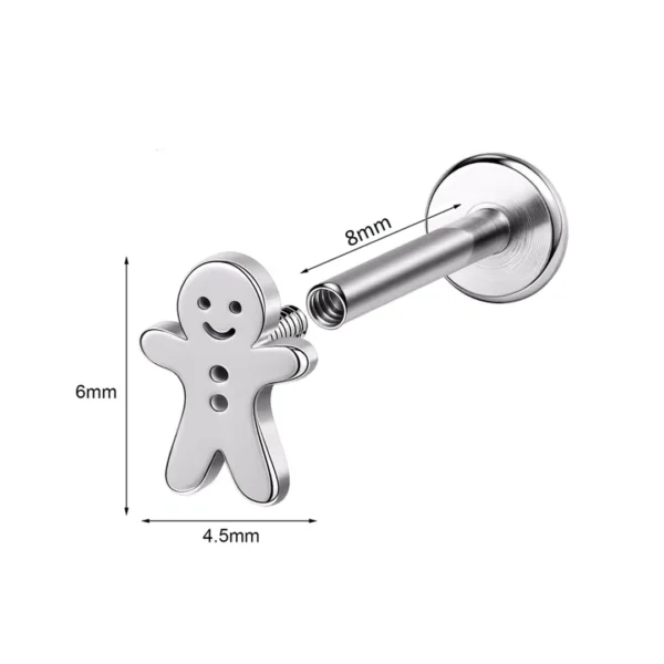 Piercing Pain d’Épices Labret 16G 8 mm en Acier Chirurgical 316L Piercing Pain d’Épices Labret 16G 8 mm en Acier Chirurgical 316L.