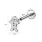 Piercing Pain d’Épices Labret 16G 8 mm en Acier Chirurgical 316L.