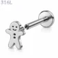 Piercing Pain d’Épices Labret 16G en Acier 316L.