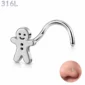 Piercing Pain d'Épices pour Narine en Acier 316L.