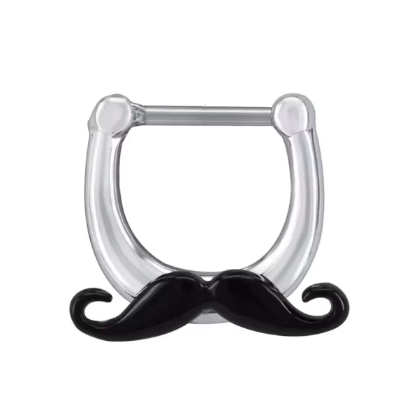 Piercing Septum Clicker Moustache en Acier Chirurgical.