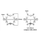 Piercing Téton Barbell Flocon en Acier avec Zircons (dimensions).