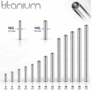 Barbell Droit en Titane ASTM-F136 Filetage Interne.