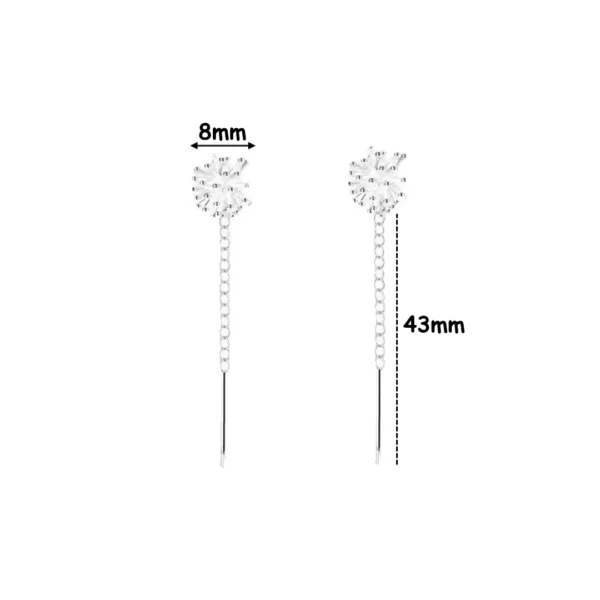 Boucles D'Oreilles Pendantes Pissenlit Argenté (variante 8mm) Boucles D'Oreilles Pendantes Pissenlit Argenté (variante 8mm).