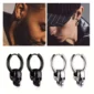 Boucles d’Oreilles Homme Gothiques Punk - Créoles Tête de Mort en Acier.