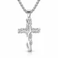 Collier Croix Arbre de Vie en Acier 316L.
