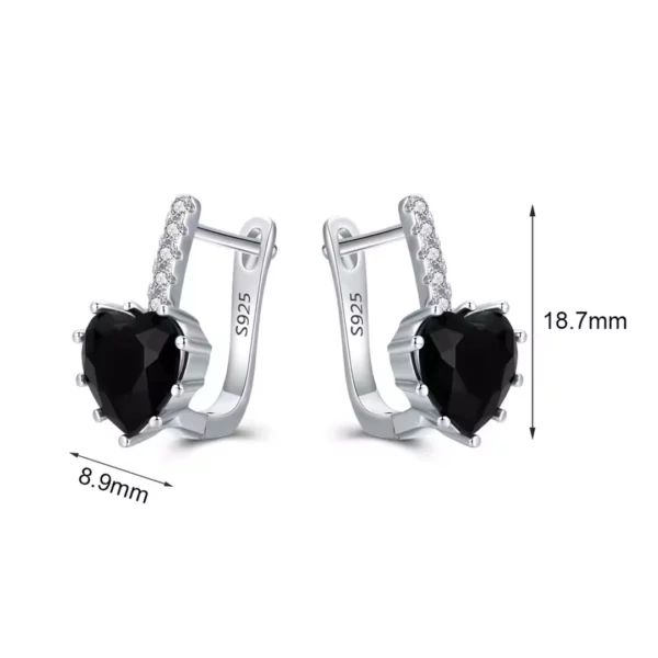 Créoles en U Argent 925 avec Cœur Noir Zirconium (dimensions) Créoles en U Argent 925 avec Cœur Noir Zirconium (dimensions).