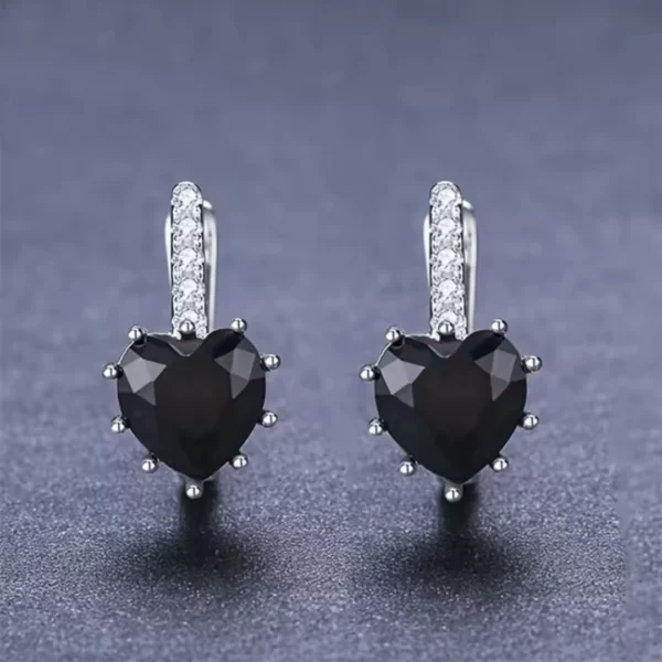 Créoles en U Argent 925 avec Cœur Noir Zirconium (expo 2) Créoles en U Argent 925 avec Cœur Noir Zirconium (expo).