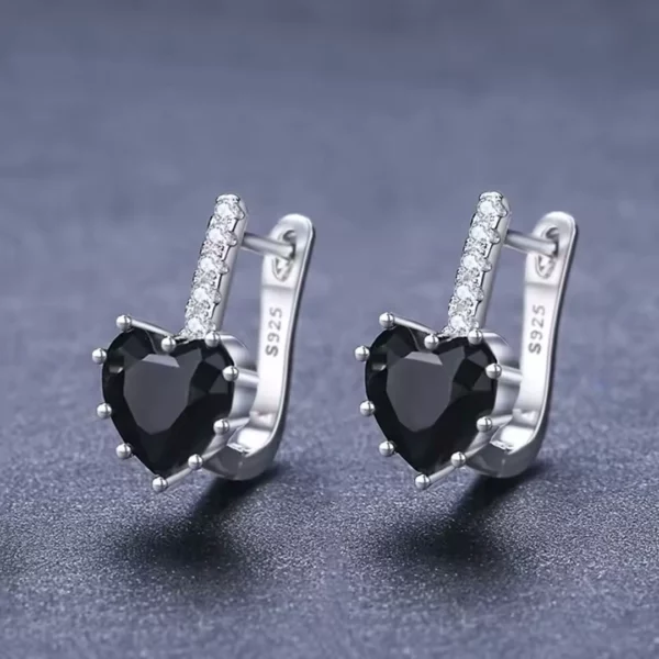 Créoles en U Argent 925 avec Cœur Noir Zirconium (expo 3) Créoles en U Argent 925 avec Cœur Noir Zirconium (expo).