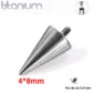Embout Piercing Pointe 4x8 mm en Titane à Pas de Vis 0,9 mm.