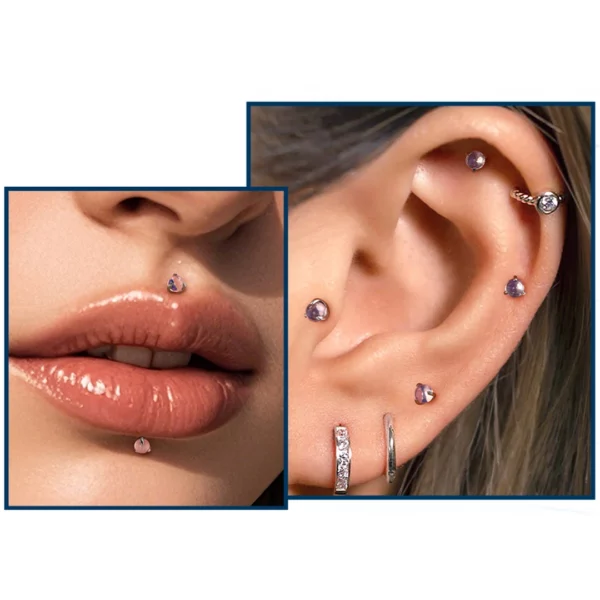 Embout Piercing en Titane avec Pierre d'Opalite Sertie par 3 Griffes (variante transparente labret cartilage) Embout Piercing en Titane avec Pierre d'Opalite Sertie par 3 Griffes (variante transparente labret cartilage).