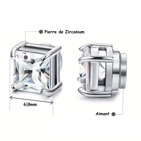 Faux Piercing Aimanté Zircon Carré Lobe & Cartilage (dimensions) Faux Piercing Aimanté Zircon Carré Lobe & Cartilage (dimensions).