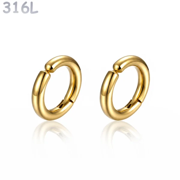 Faux Piercing Anneau Clip Oreille Acier Chirurgical 316L Doré Faux Piercing Anneau Clip Oreille Acier Chirurgical 316L Doré.