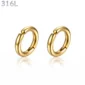 Faux Piercing Anneau Clip Oreille Acier Chirurgical 316L Doré.