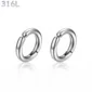 Faux Piercing Anneau Clip Oreille Acier Chirurgical 316L Poli.