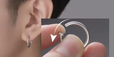 Faux Piercing Modèle à Ressort pour Oreille et Cartilage.