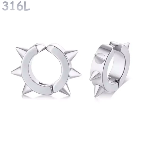 Faux Piercing Oreille Anneau Clip à Pointes Acier 316L Poli Faux Piercing Oreille Anneau Clip à Pointes Acier 316L Poli.