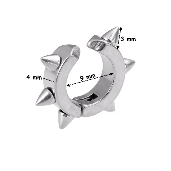 Faux Piercing Oreille Anneau Clip à Pointes Acier 316L (dimensions) Faux Piercing Oreille Anneau Clip à Pointes Acier 316L (dimensions).