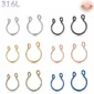 Faux Piercing Septum Anneau Ajustable Acier 316L 8-10 mm.