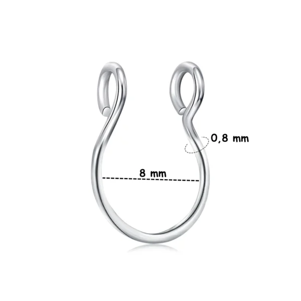 Faux Piercing Septum Anneau Redimensionnable en Acier 316L Faux Piercing Septum Anneau Redimensionnable en Acier 316L.