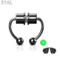 Faux Piercing Septum Magnétique Fer à Cheval en Acier Inoxydable (variante noir PVD)