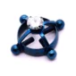Faux Piercing Téton Vis de Serrage et Zircon Bleu Marine PVD.