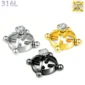 Faux Piercing Téton à Vis de Serrage Sublimé par un Zircon.