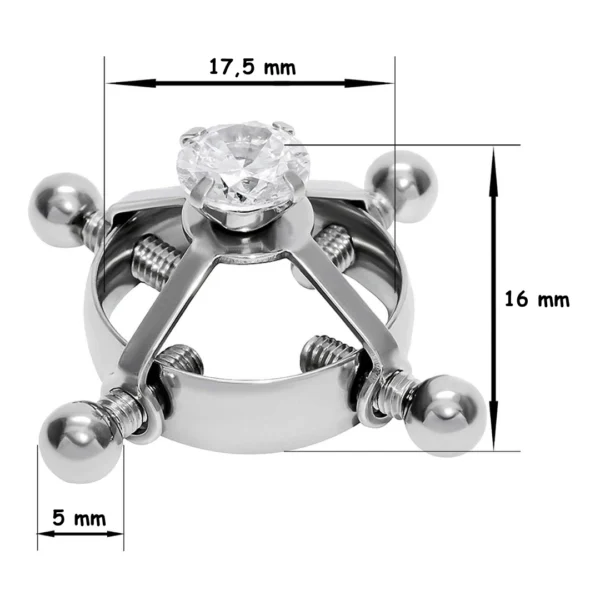 Faux Piercing Téton à Vis de Serrage Sublimé par un Zircon (dimensions) Faux Piercing Téton à Vis de Serrage Sublimé par un Zircon (dimensions).
