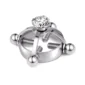 Faux Piercing Téton à Vis de Serrage Sublimé par un Zircon (variante couleur acier brut).