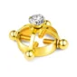 Faux Piercing Téton à Vis de Serrage Sublimé par un Zircon (variante couleur doré PVD).